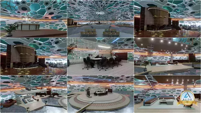 Detailed 3D Metaverse Space for web3 NFT community 3D model
