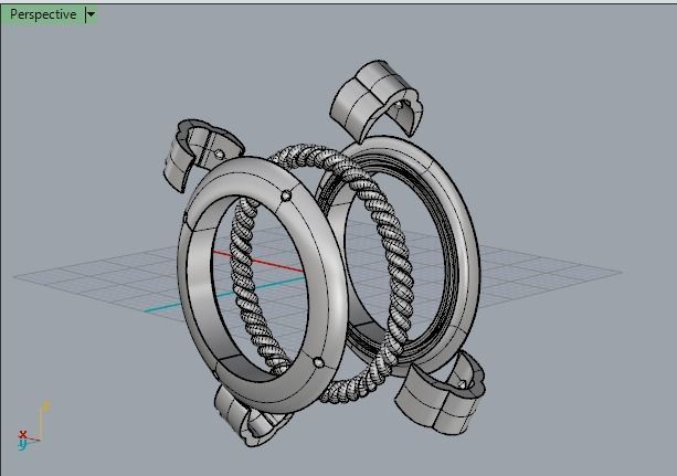 Spinning rope ring for financial success 3D print model_12