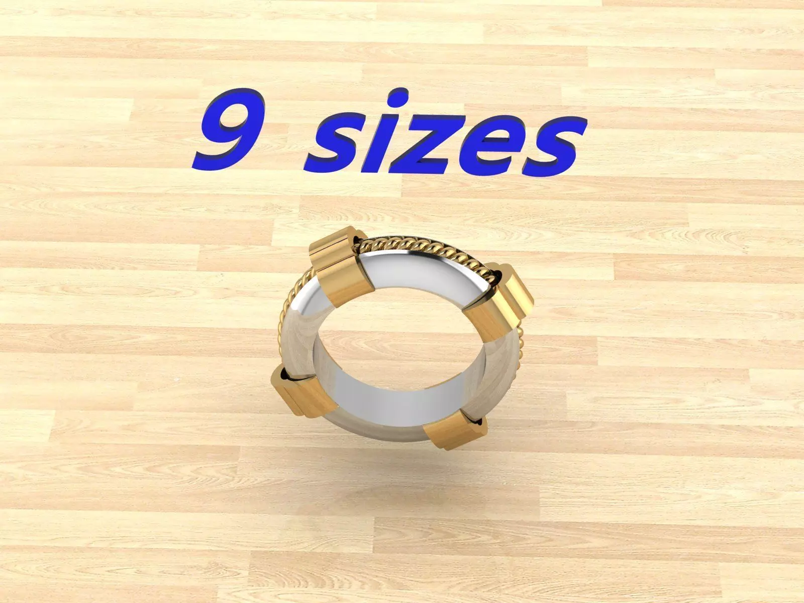 Spinning rope ring for financial success 3D print model_0