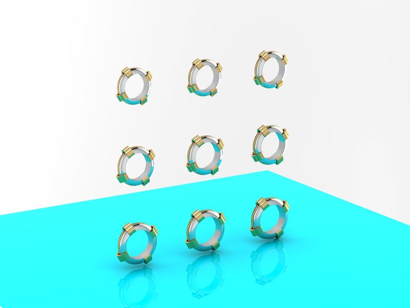 Spinning rope ring for financial success 3D print model_1