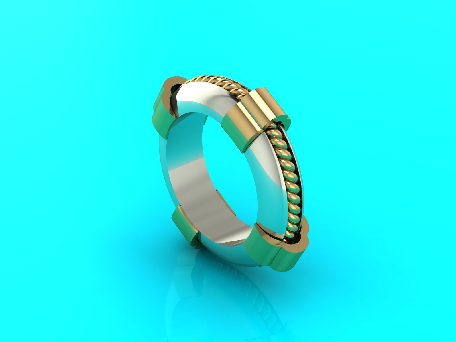 Spinning rope ring for financial success 3D print model_6
