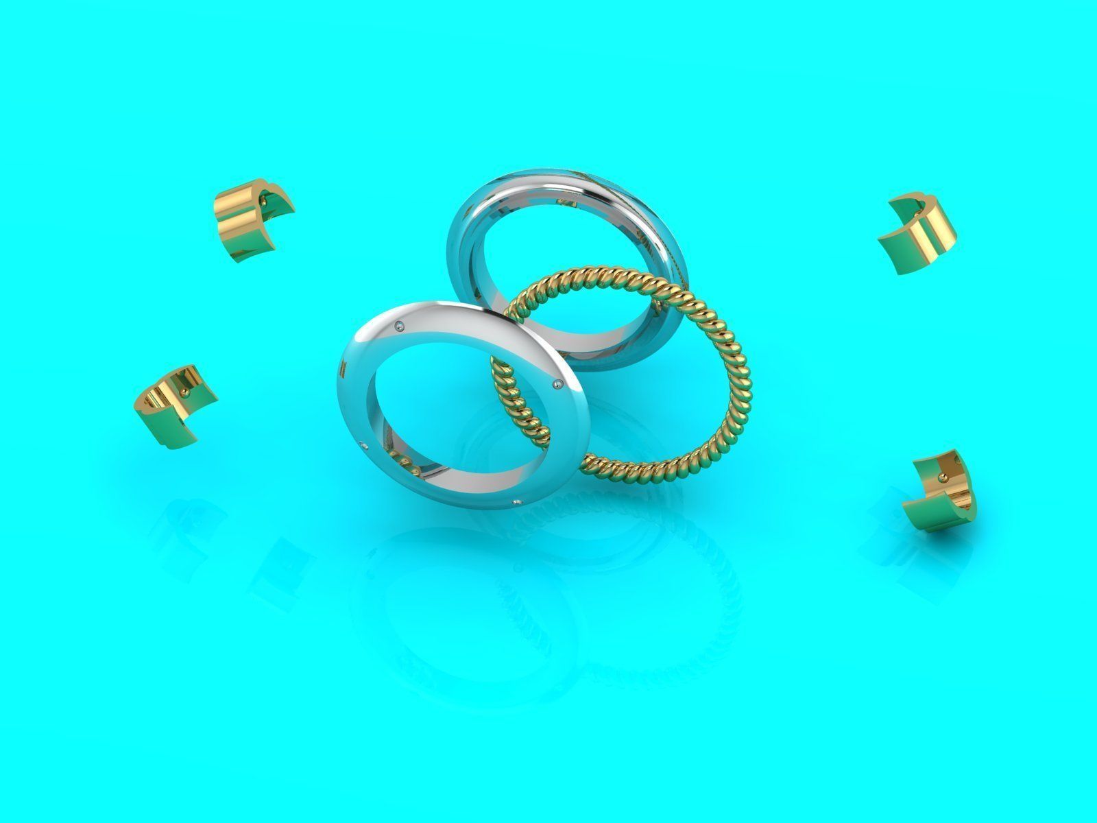Spinning rope ring for financial success 3D print model_8