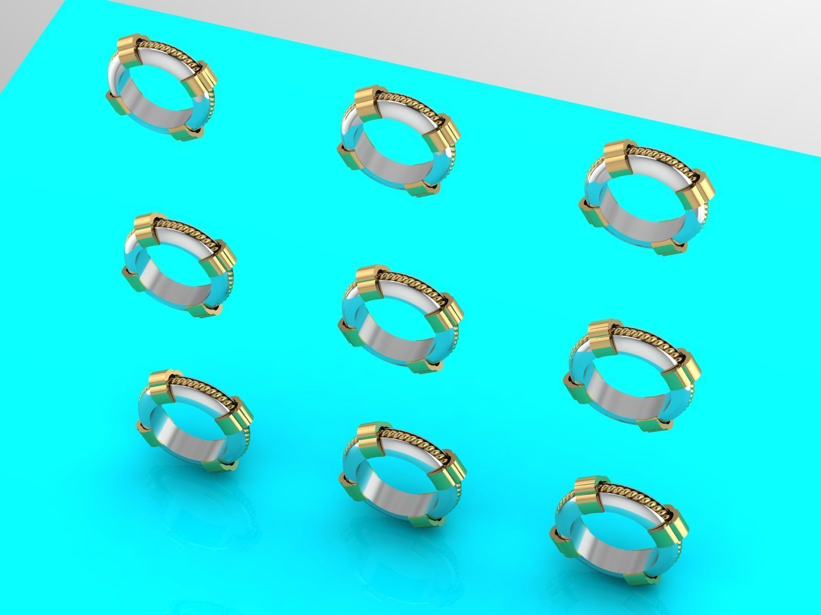 Spinning rope ring for financial success 3D print model_2