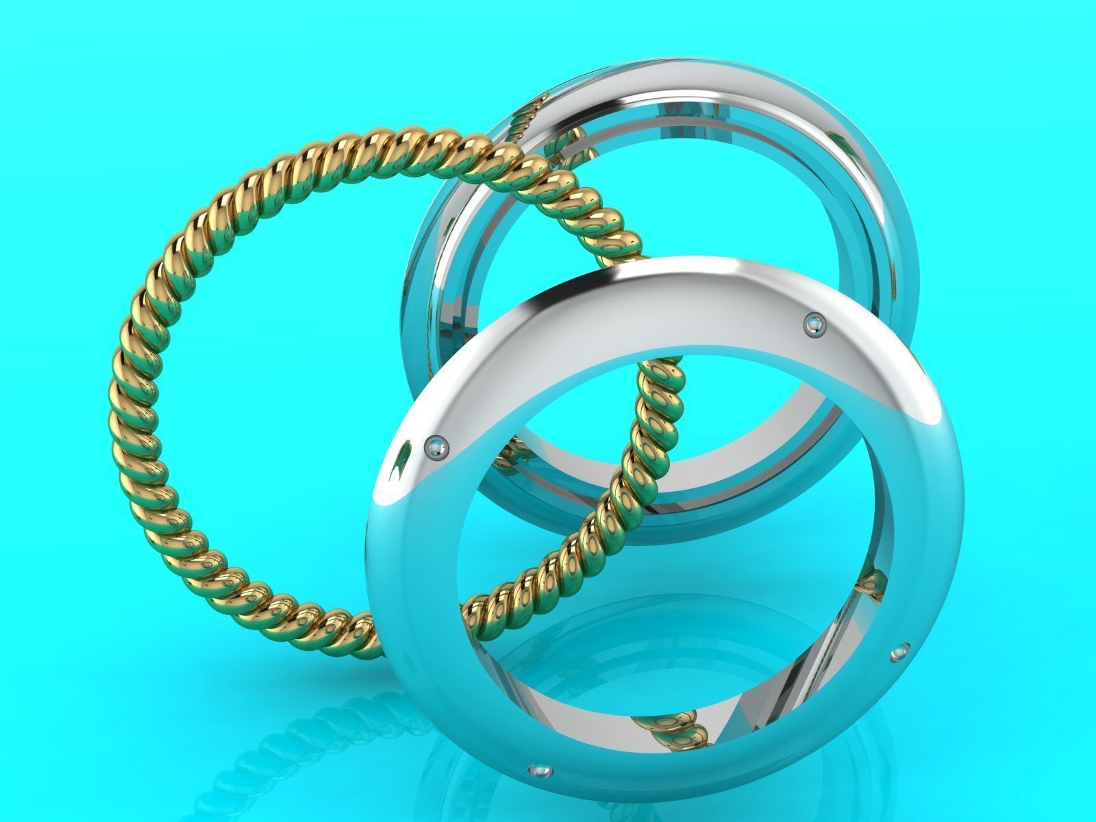 Spinning rope ring for financial success 3D print model_9