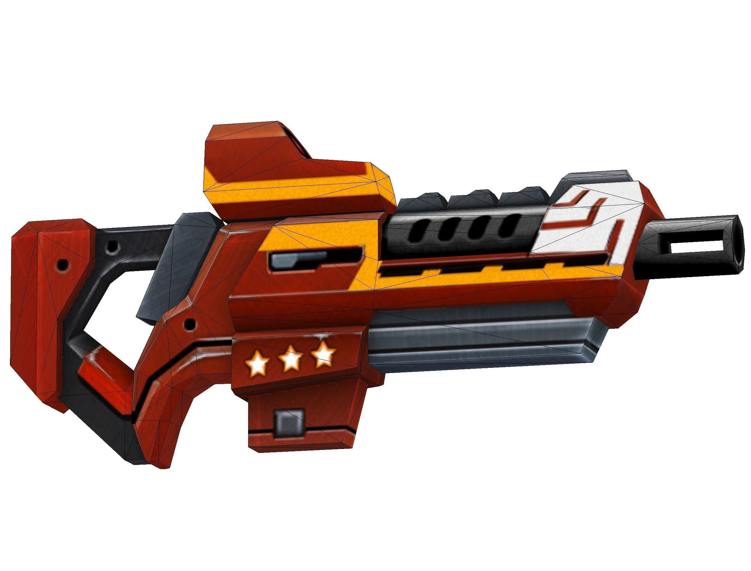 LowPoly Sci-Fi Cartoon Assault Rifle Future Low-poly 3D model_13