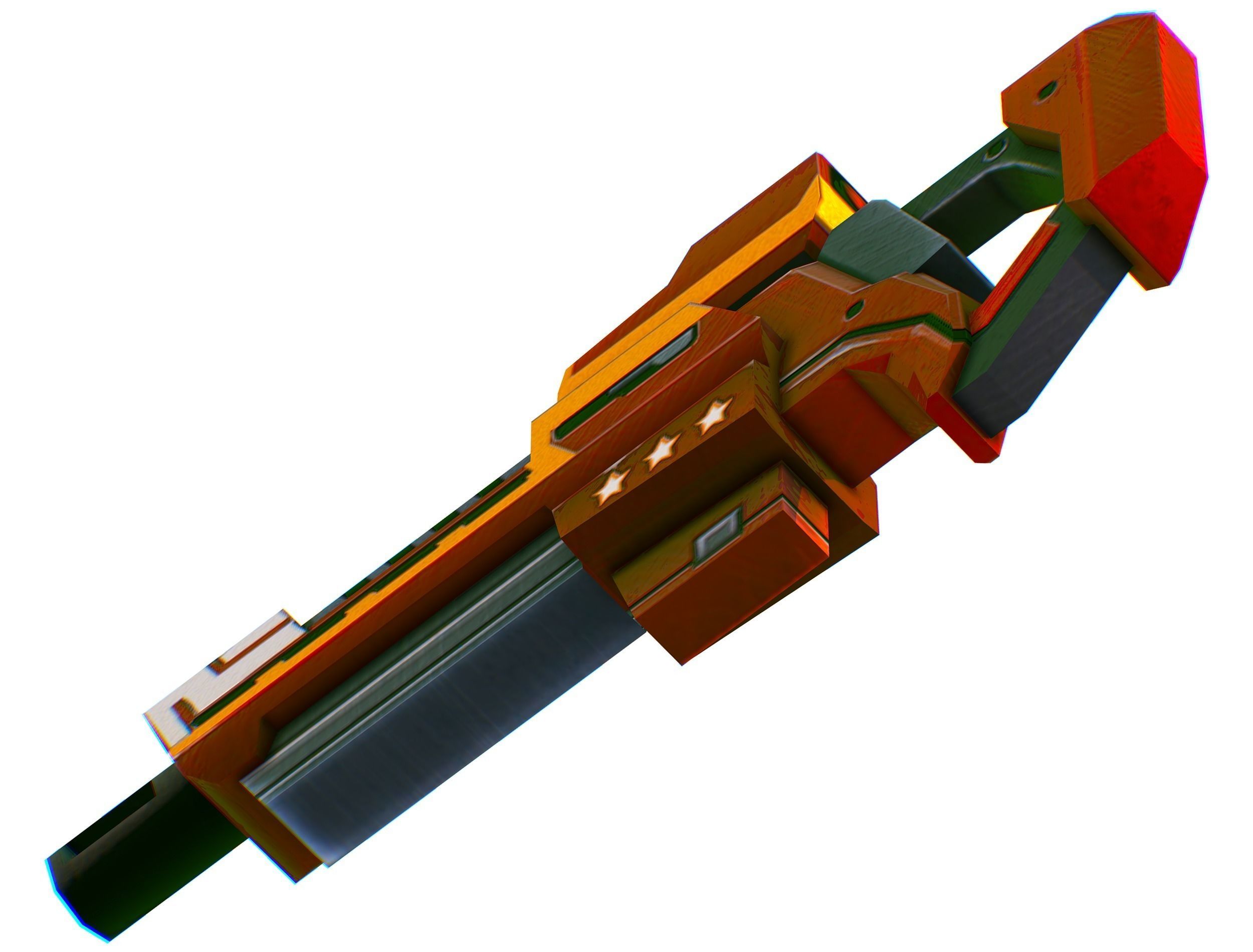 LowPoly Sci-Fi Cartoon Assault Rifle Future Low-poly 3D model_6