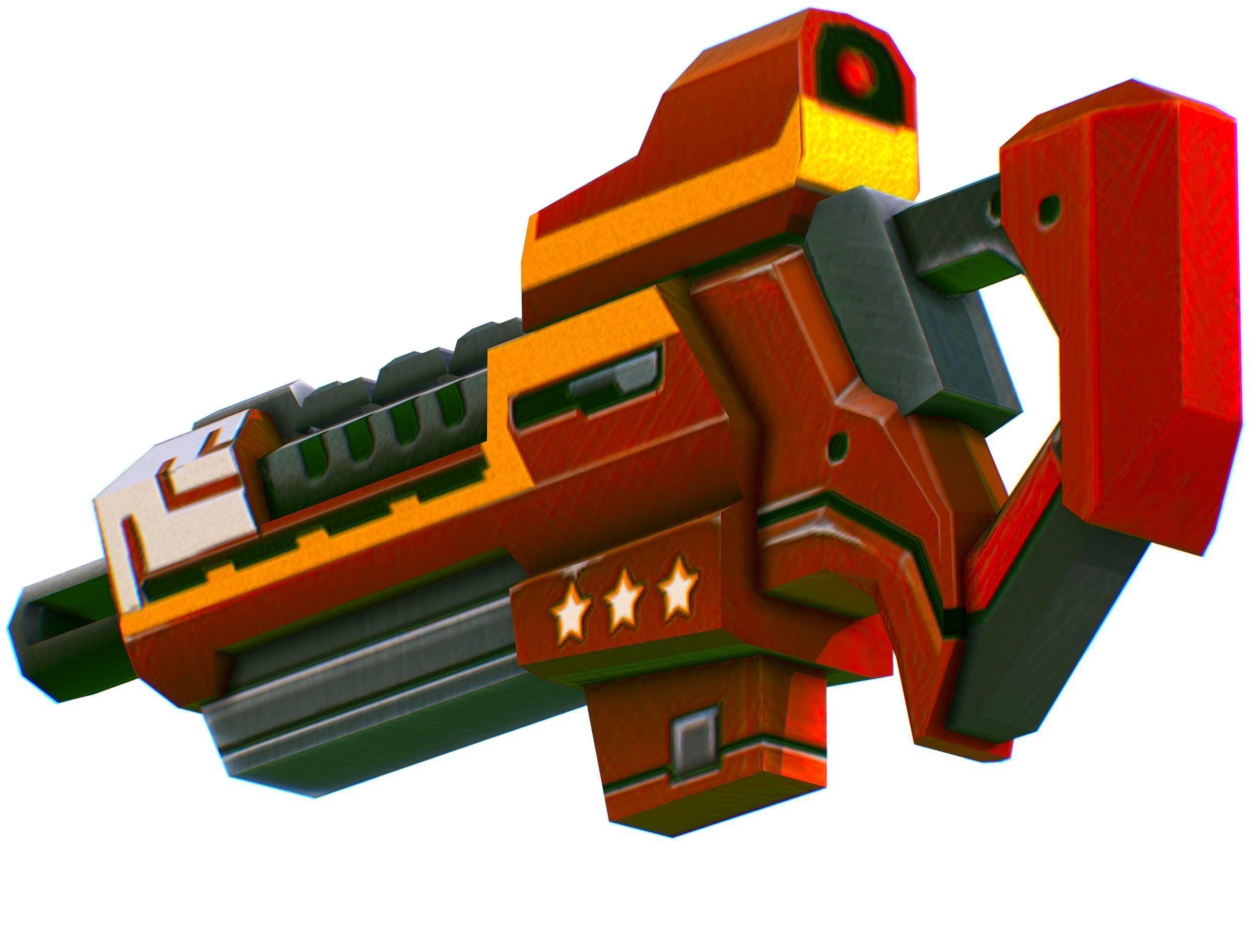 LowPoly Sci-Fi Cartoon Assault Rifle Future Low-poly 3D model_10