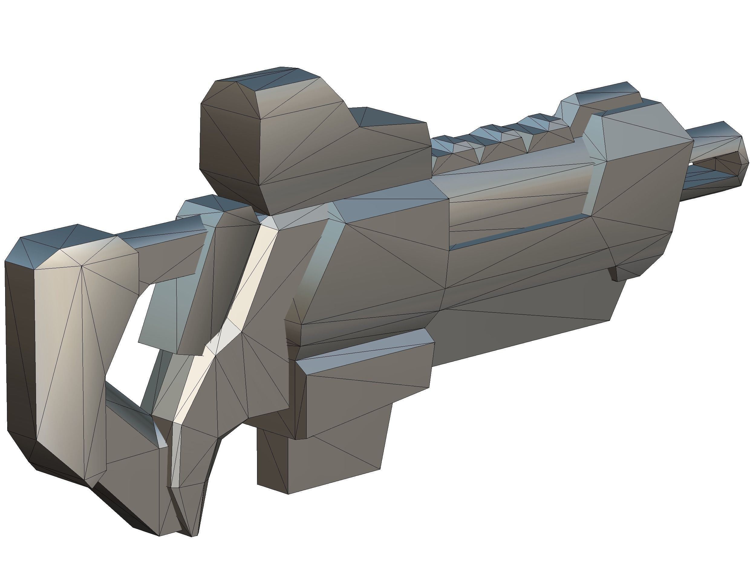 LowPoly Sci-Fi Cartoon Assault Rifle Future Low-poly 3D model_17