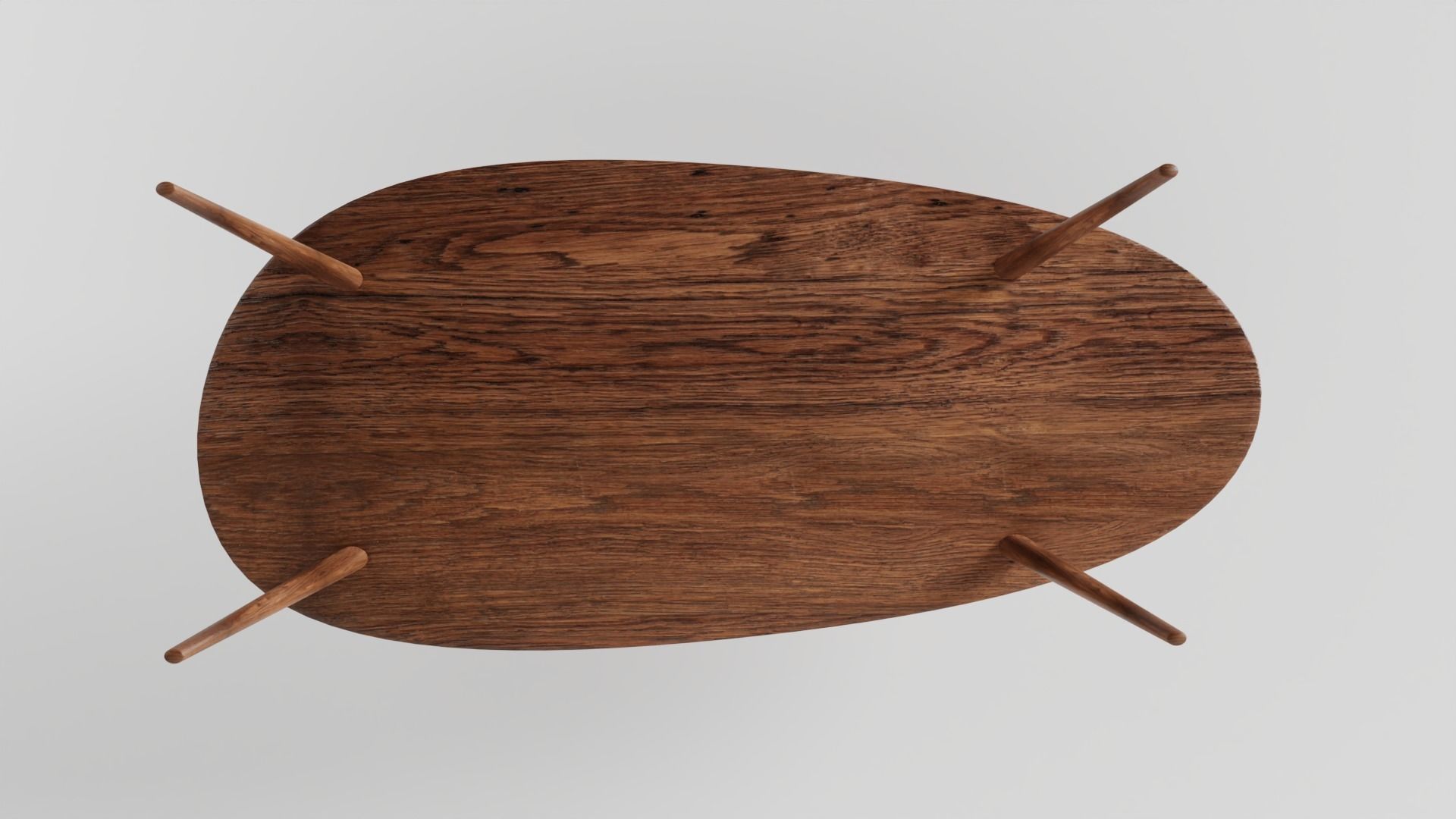 Wooden Coffee table 3D model_4