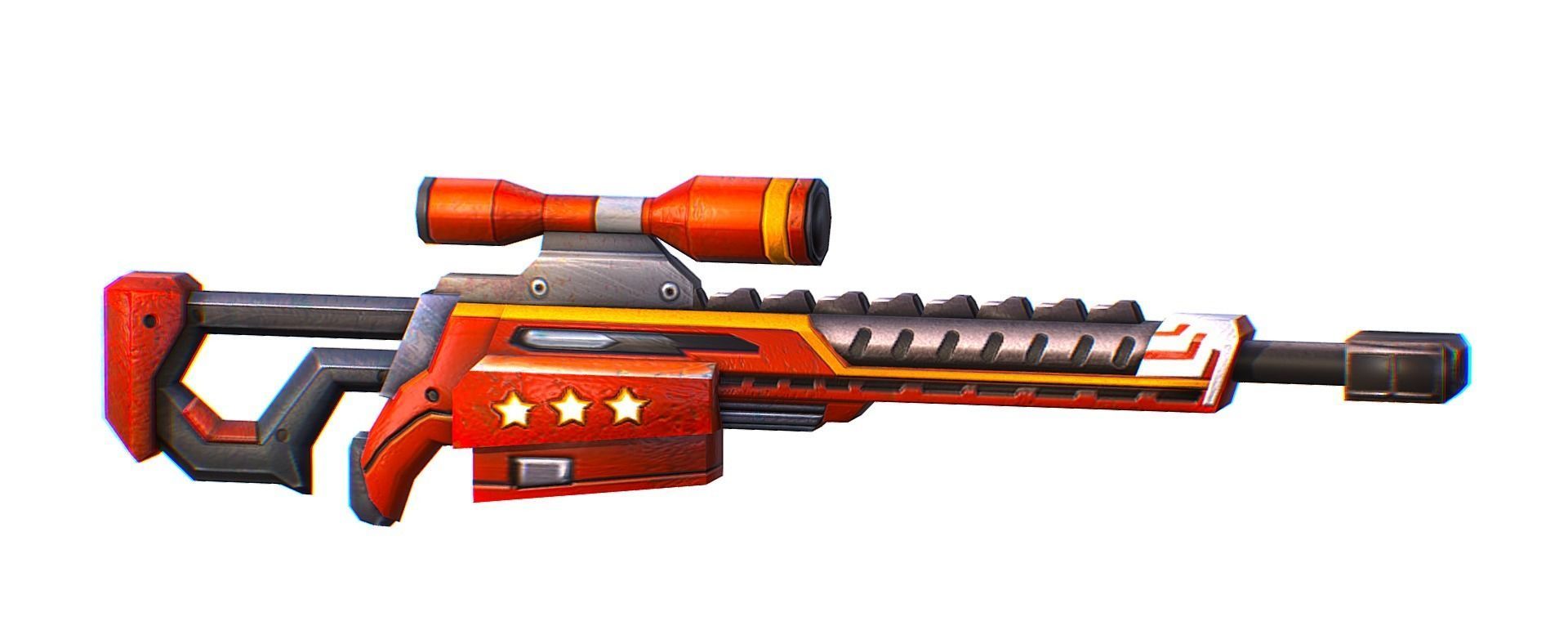 LowPoly Cartoon Sci-Fi Sniper Rifle Future Low-poly 3D model_1