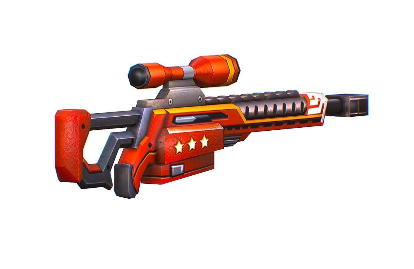 LowPoly Cartoon Sci-Fi Sniper Rifle Future Low-poly 3D model_3