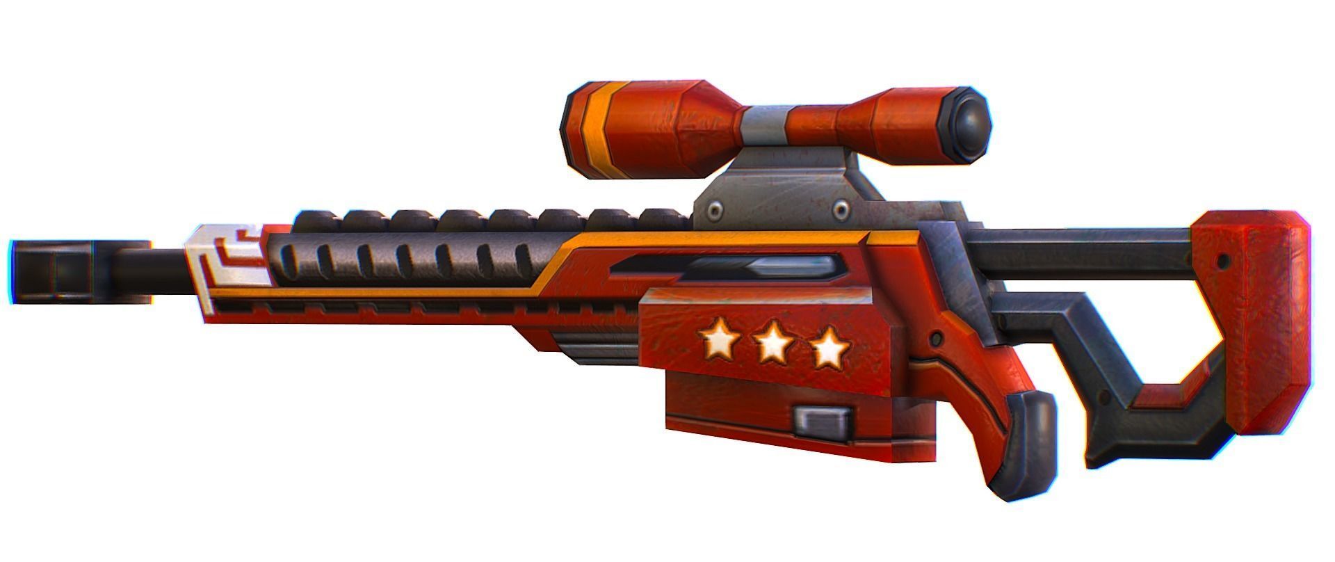 LowPoly Cartoon Sci-Fi Sniper Rifle Future Low-poly 3D model_6