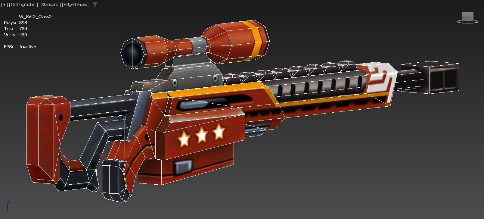 LowPoly Cartoon Sci-Fi Sniper Rifle Future Low-poly 3D model_11