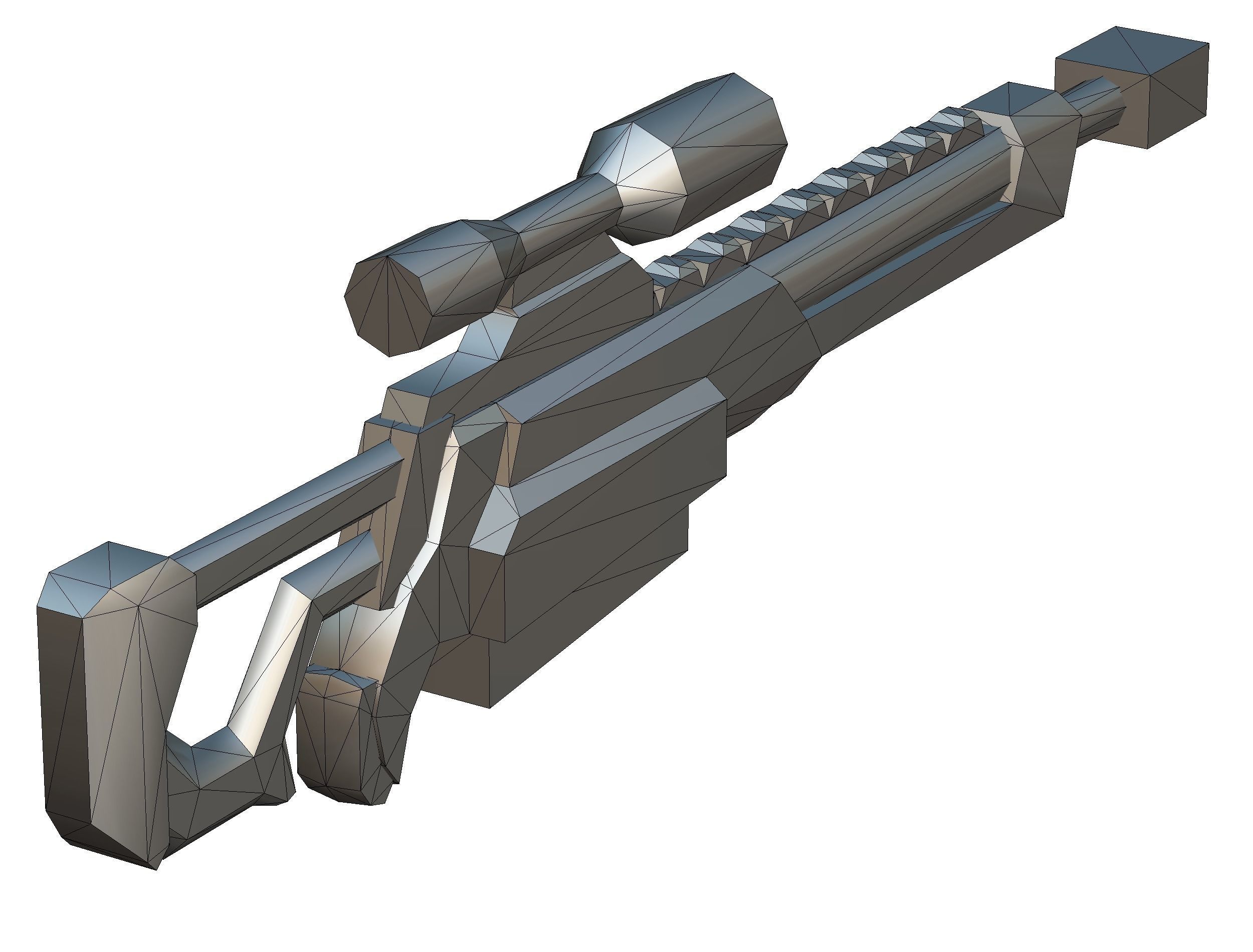 LowPoly Cartoon Sci-Fi Sniper Rifle Future Low-poly 3D model_19