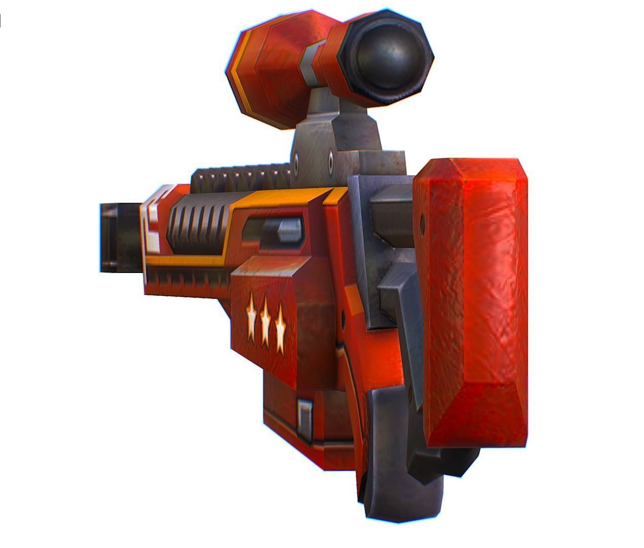 LowPoly Cartoon Sci-Fi Sniper Rifle Future Low-poly 3D model_4