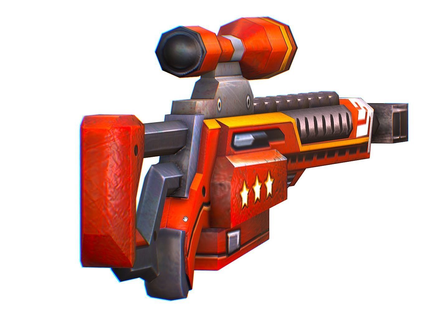 LowPoly Cartoon Sci-Fi Sniper Rifle Future Low-poly 3D model_7