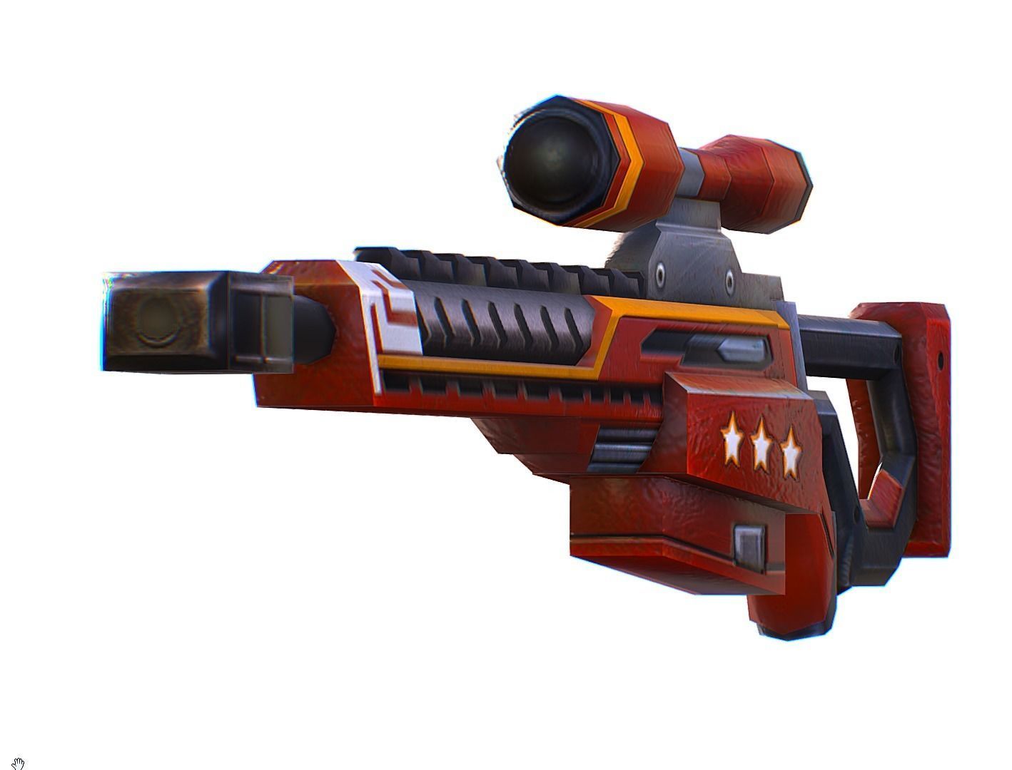 LowPoly Cartoon Sci-Fi Sniper Rifle Future Low-poly 3D model_5