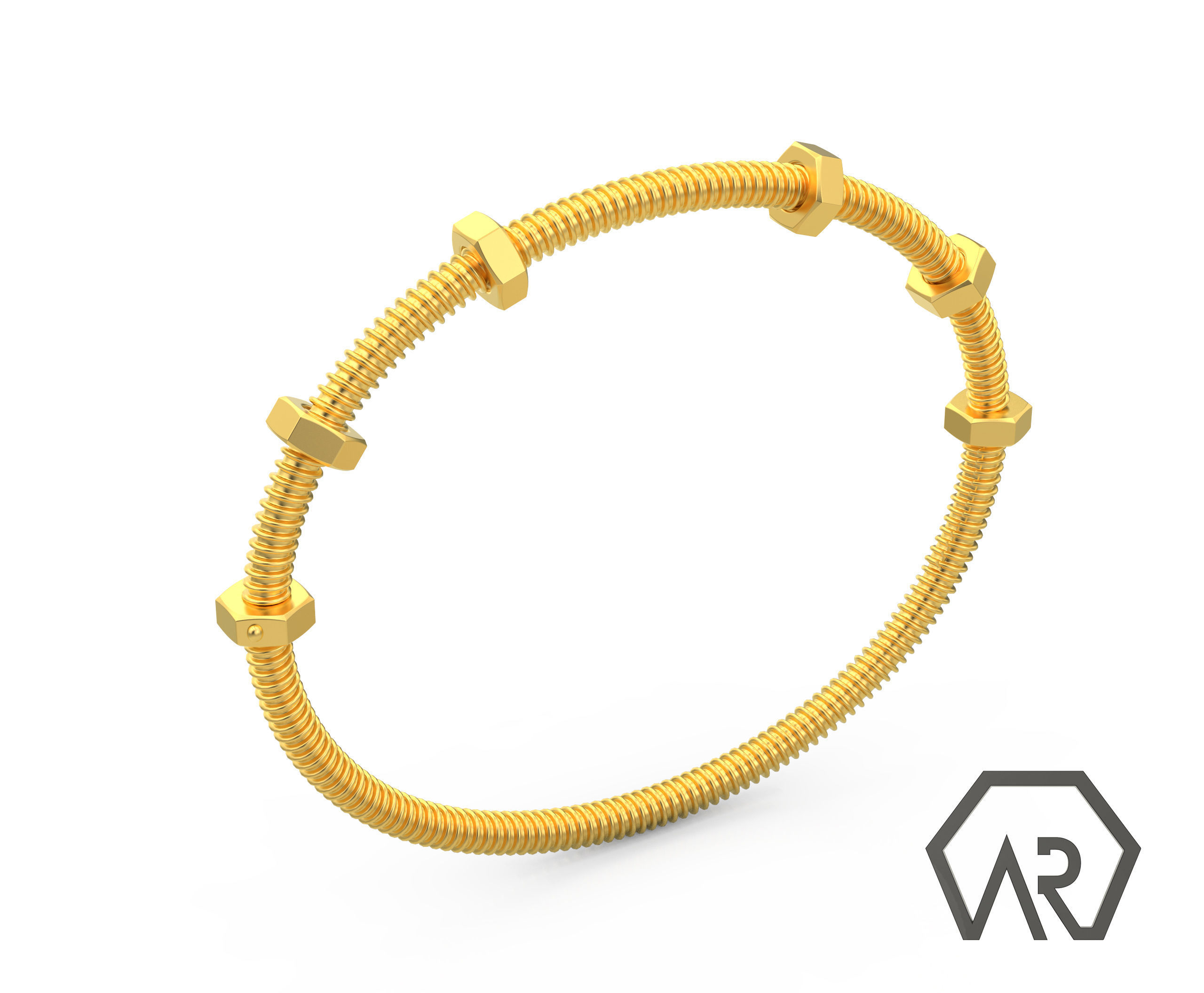 Woman Bracelet Thin Version 3D print model D28 3D print model_1