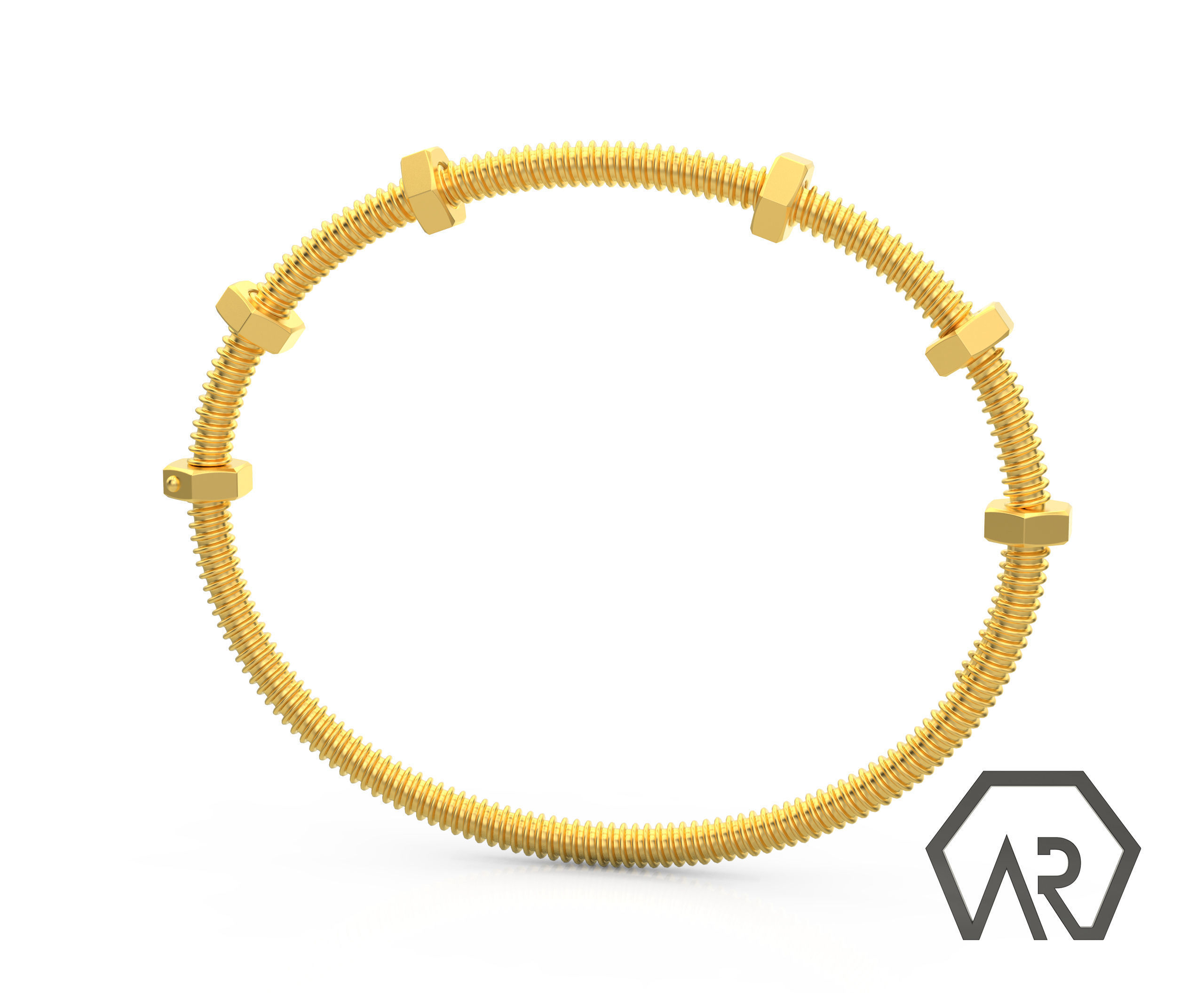 Woman Bracelet Thin Version 3D print model D28 3D print model_2