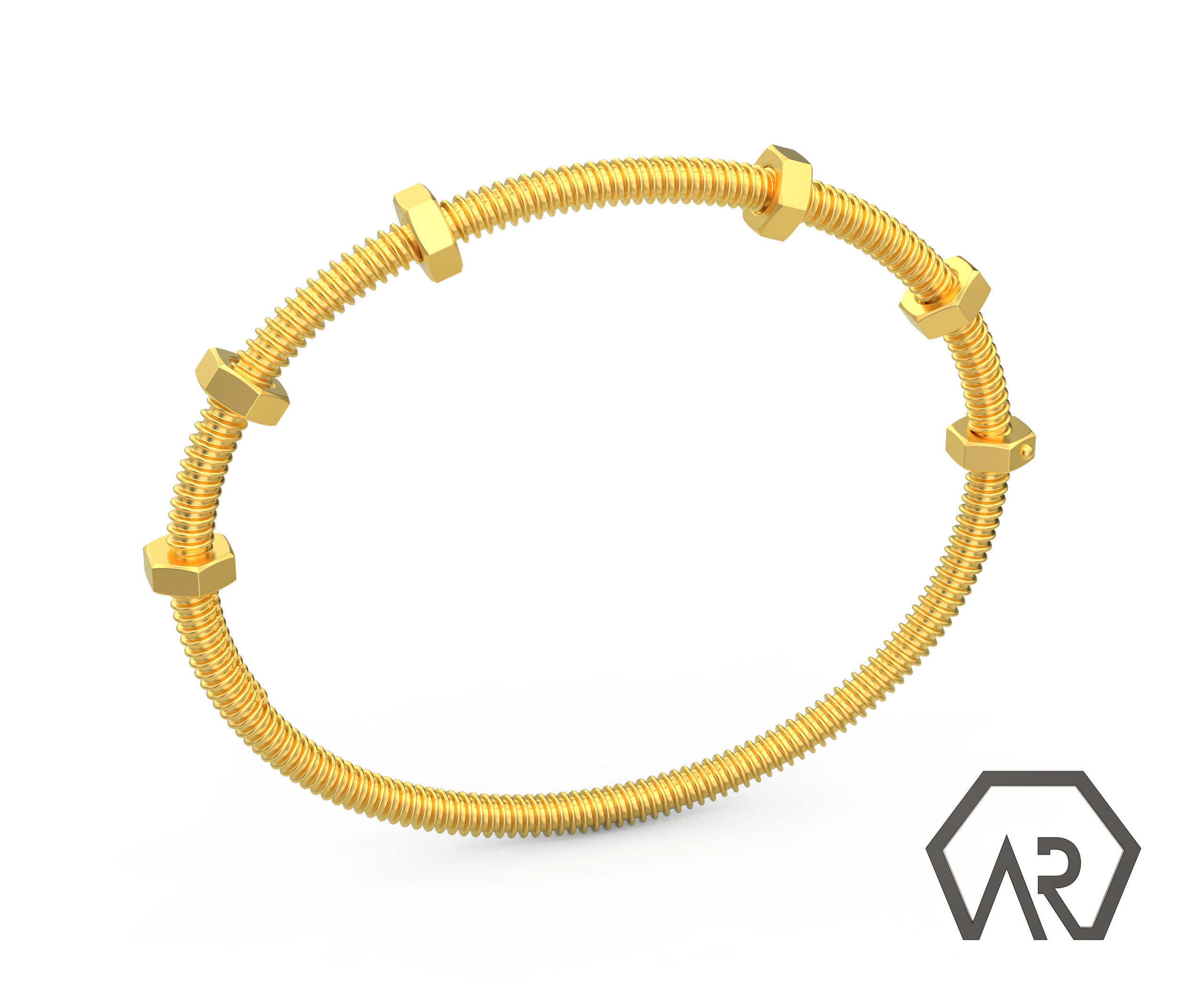 Woman Bracelet Thin Version 3D print model D28 3D print model_3