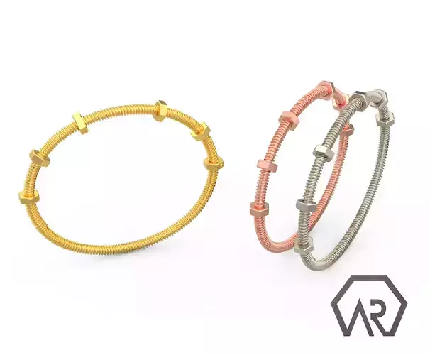 Woman Bracelet Thin Version 3D print model D28 3D print model