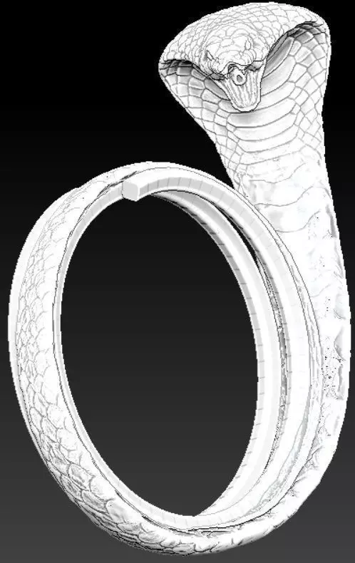 Cobra ring 3D print model_0