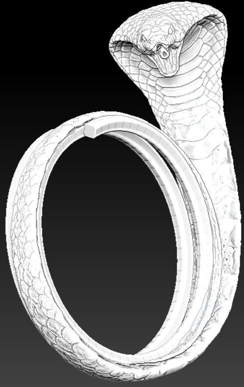 Cobra ring 3D print model_5