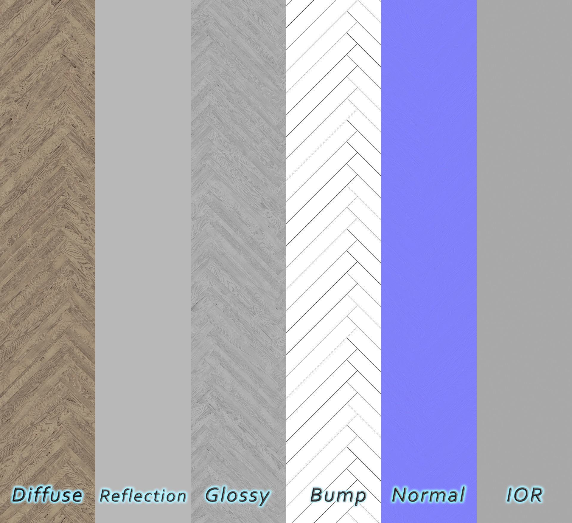 Parquet - Laminate - Wooden floor 4 in 1 3D model_7