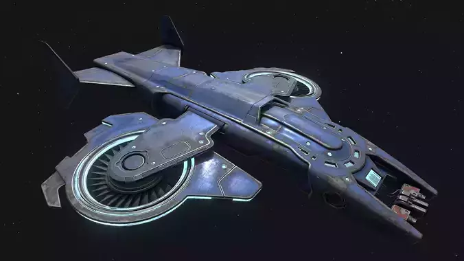 17spaceship spaceship flying in space 3D model