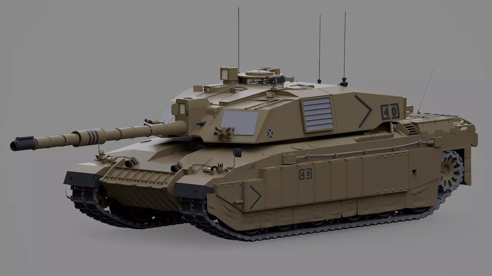 Challenger II TANK 3D model_0