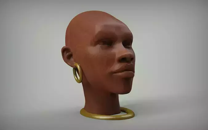African Woman Head Figure
