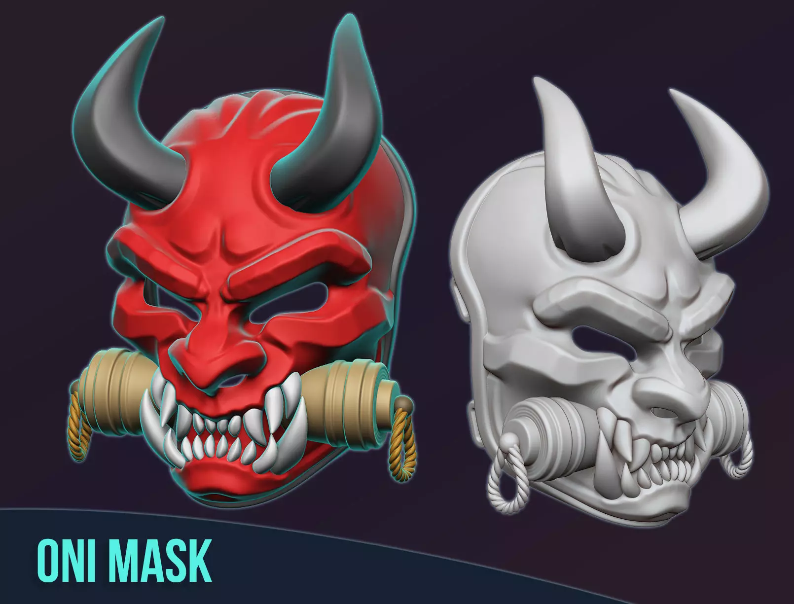 Oni Mask 3D print model_0