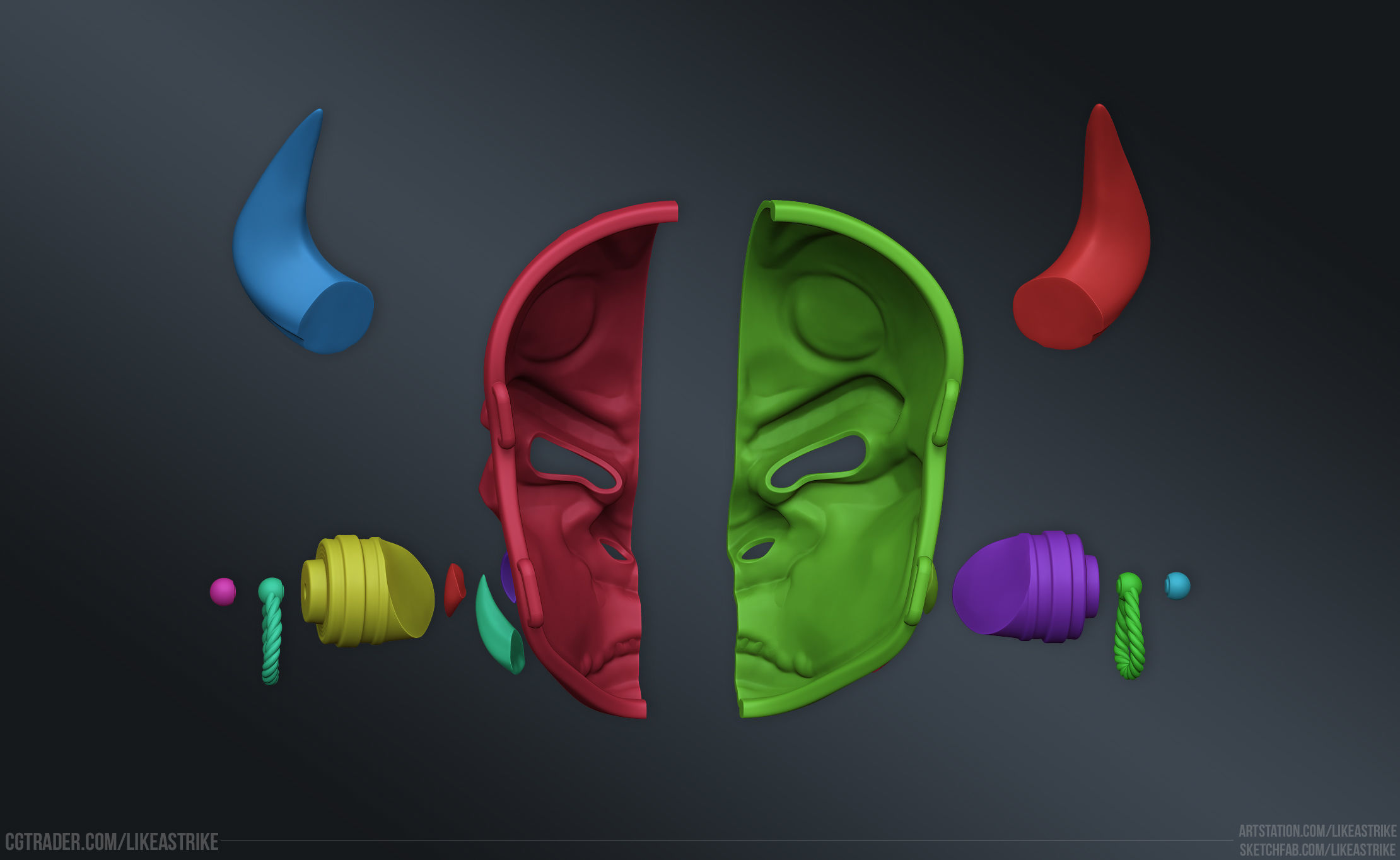 Oni Mask 3D print model_6