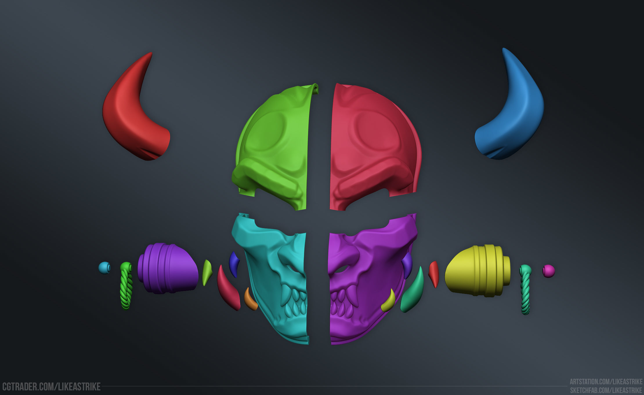 Oni Mask 3D print model_5