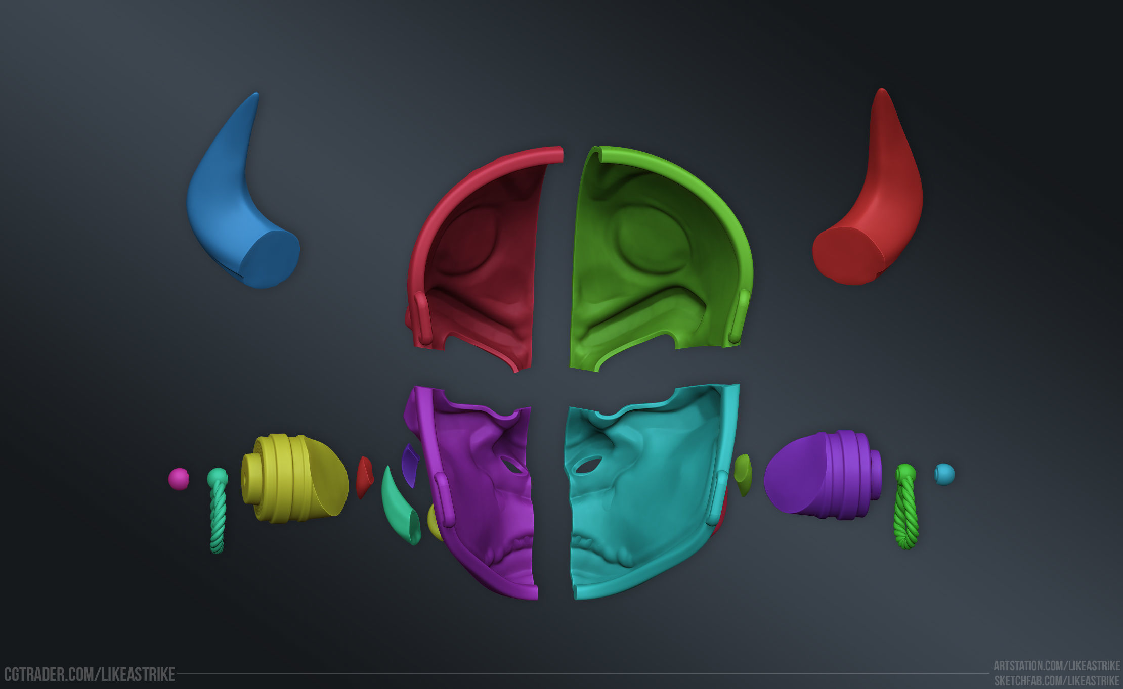 Oni Mask 3D print model_7