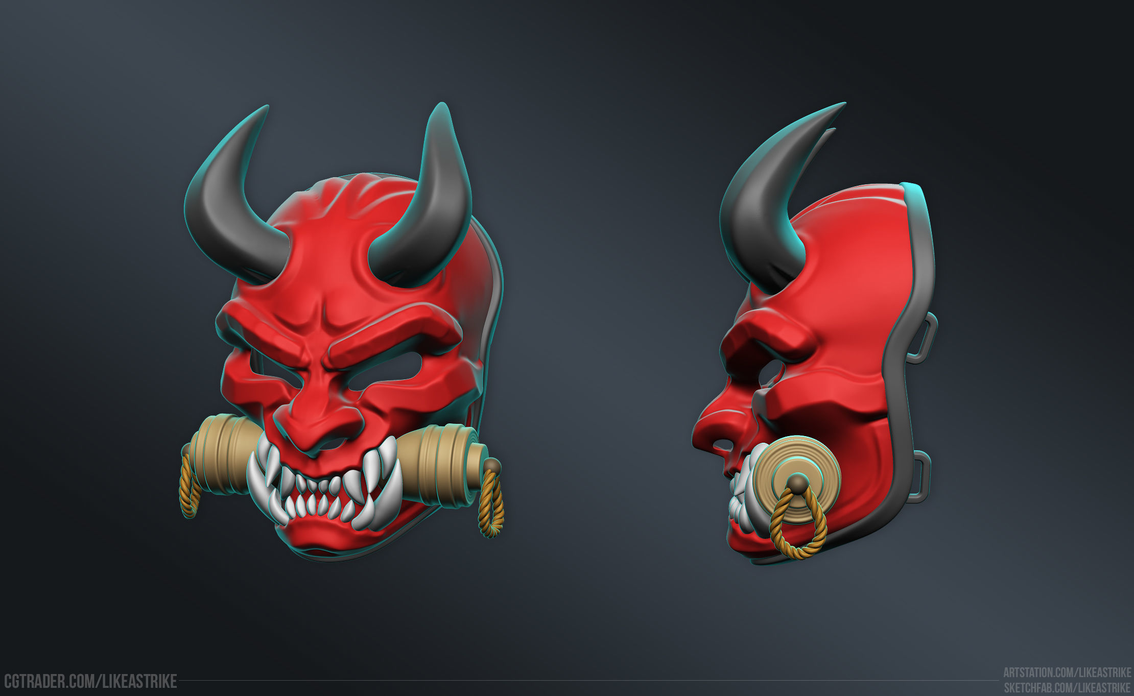 Oni Mask 3D print model_2