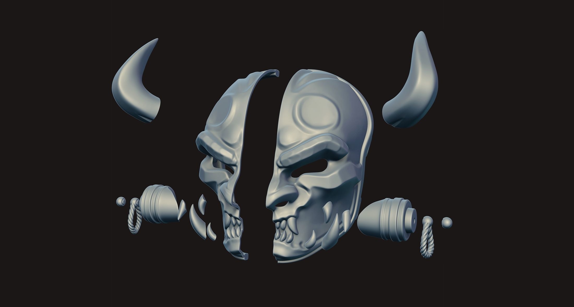 Oni Mask 3D print model_10