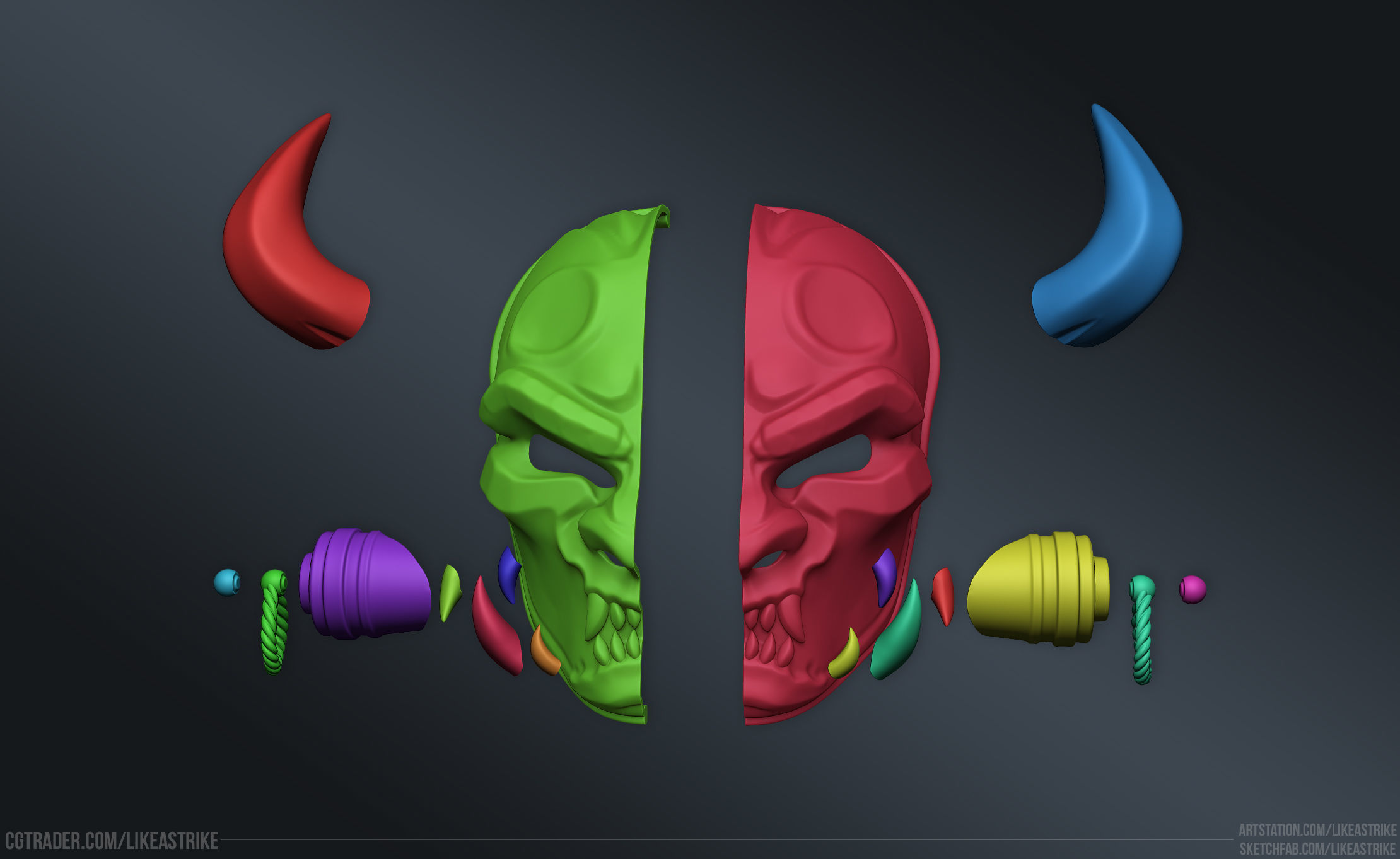 Oni Mask 3D print model_4