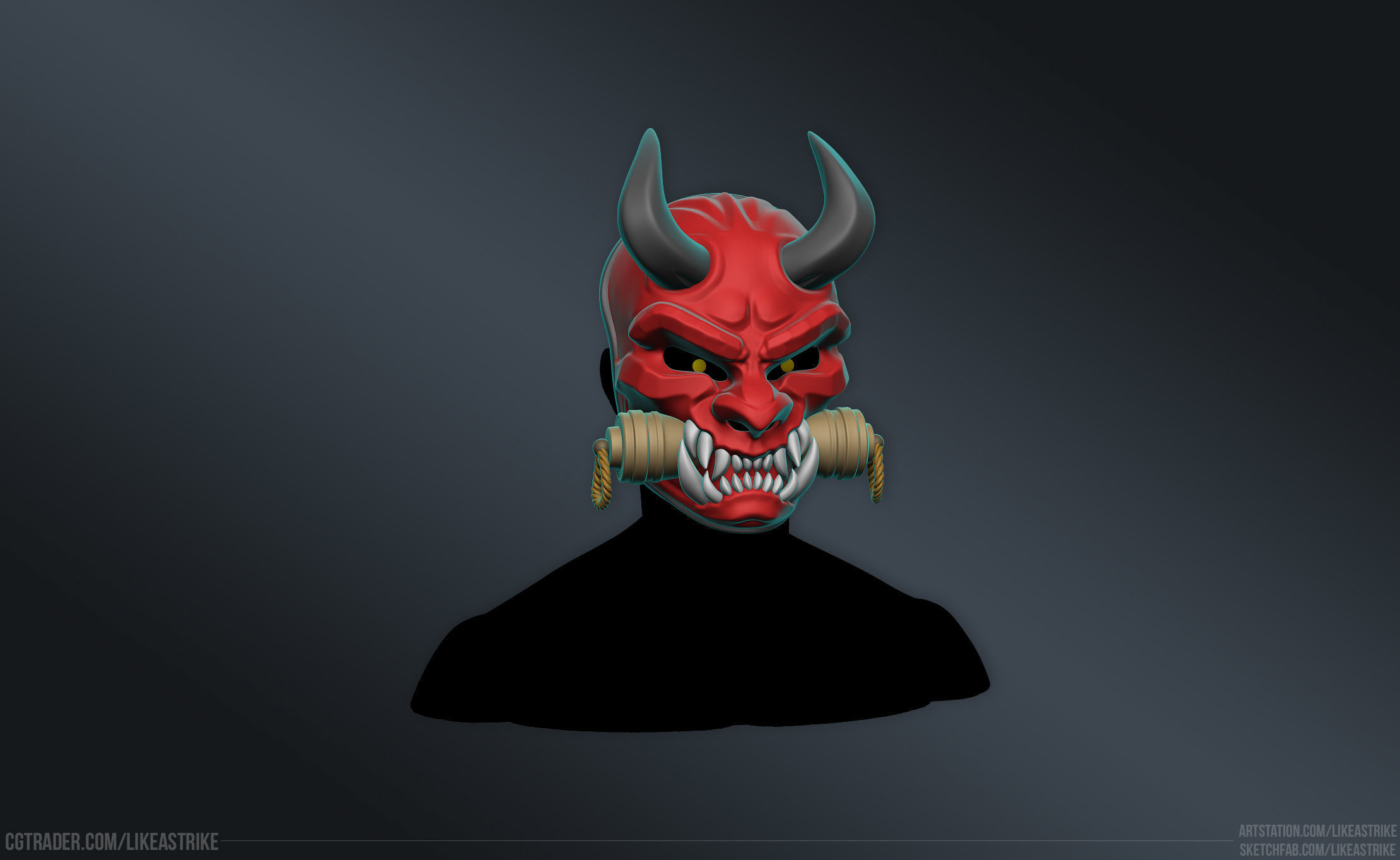 Oni Mask 3D print model_13