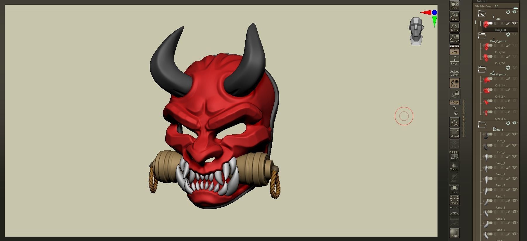 Oni Mask 3D print model_14