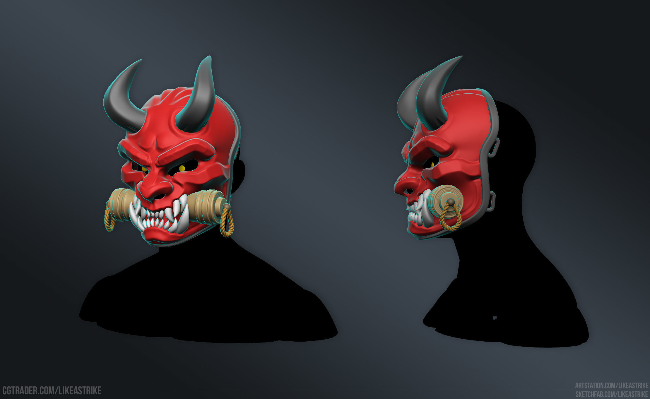 Oni Mask 3D print model_1