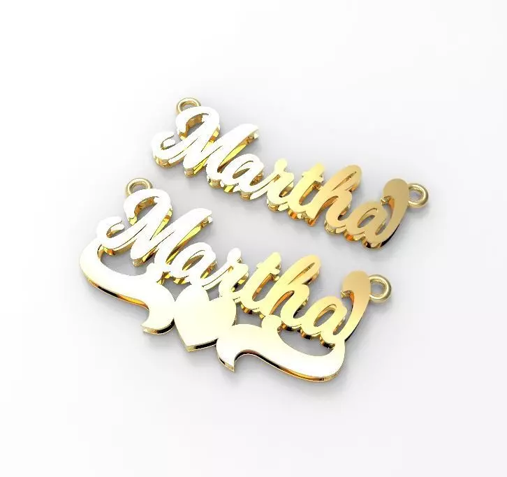 Martha name plate 3D print model_0