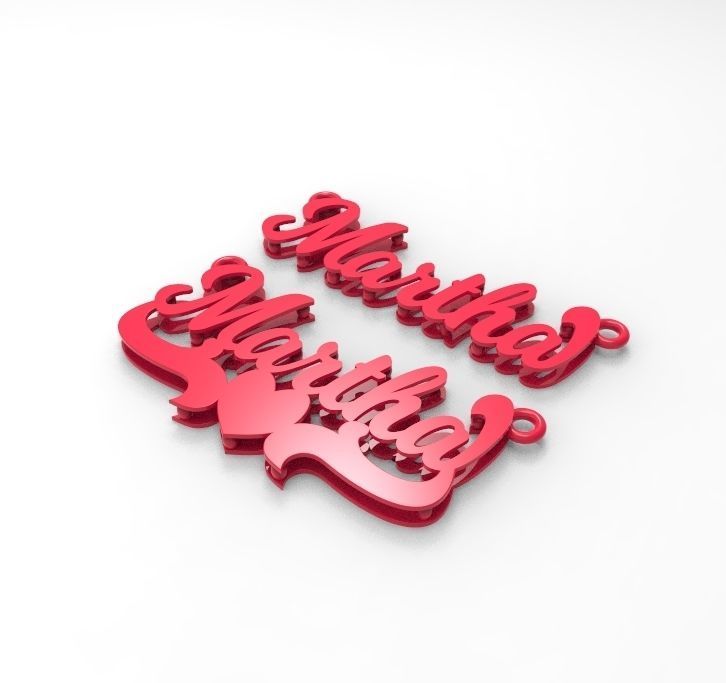 Martha name plate 3D print model_4