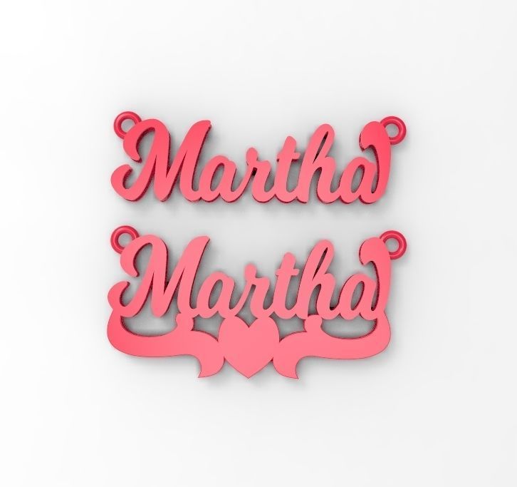 Martha name plate 3D print model_3