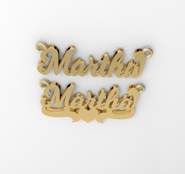Martha name plate 3D print model_1