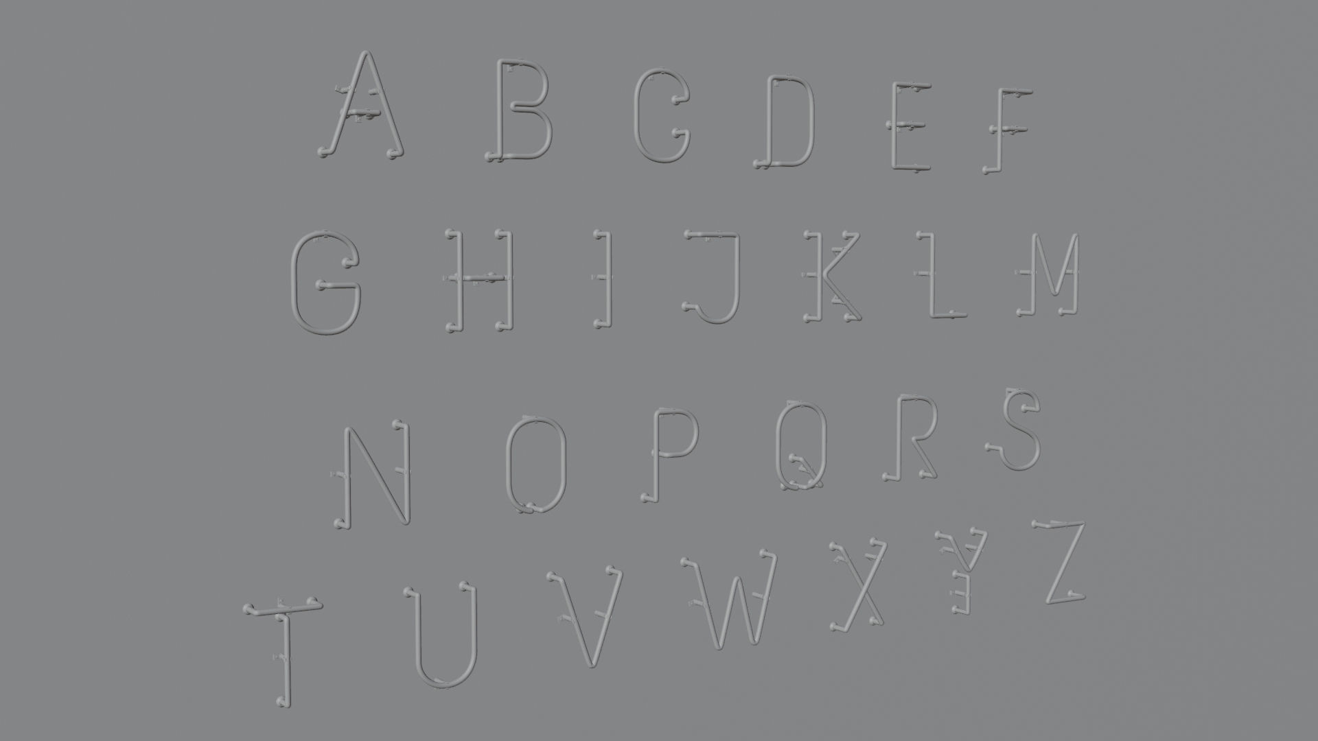 Neon Letters 3D model_3