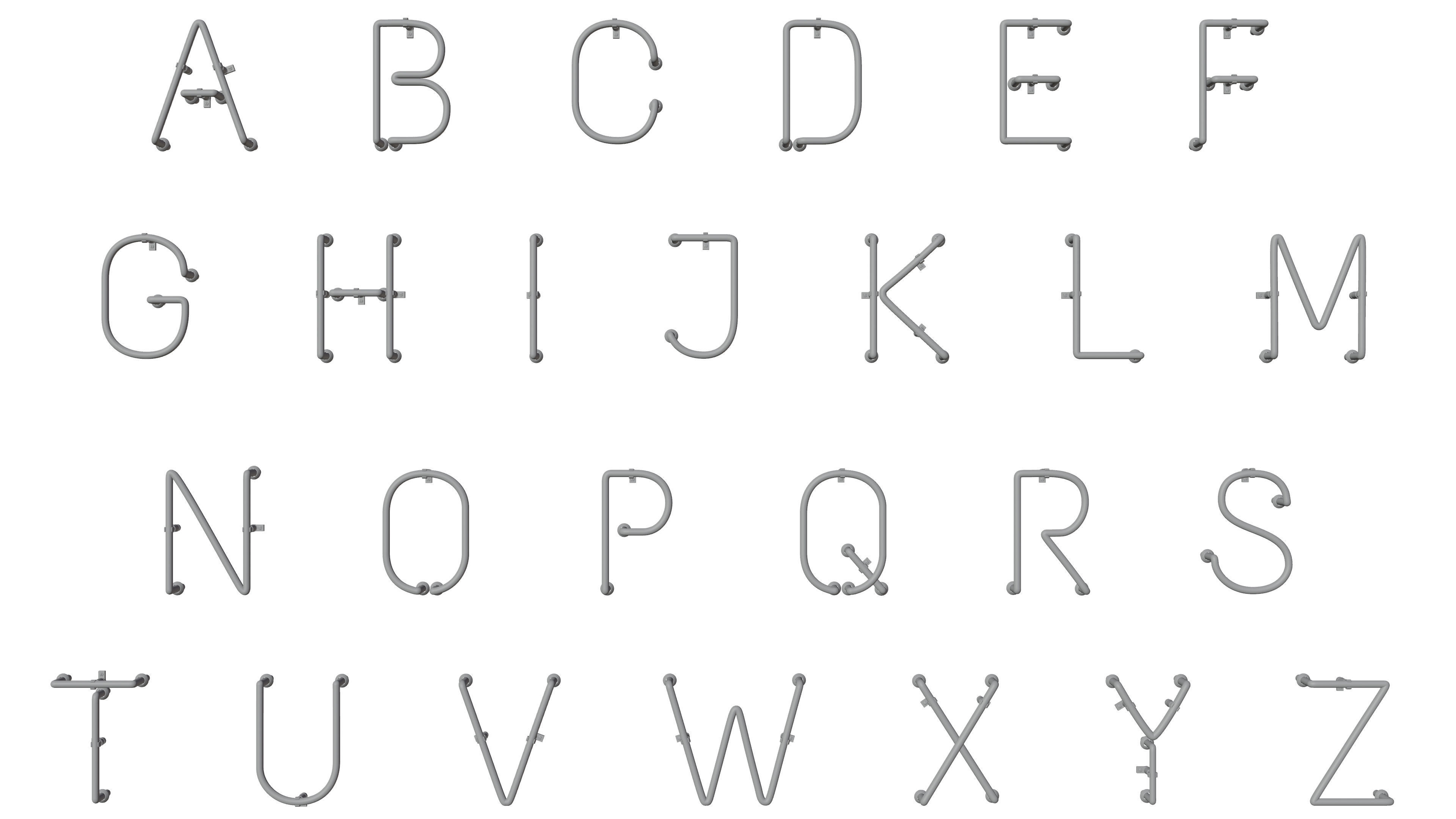 Neon Letters 3D model_2