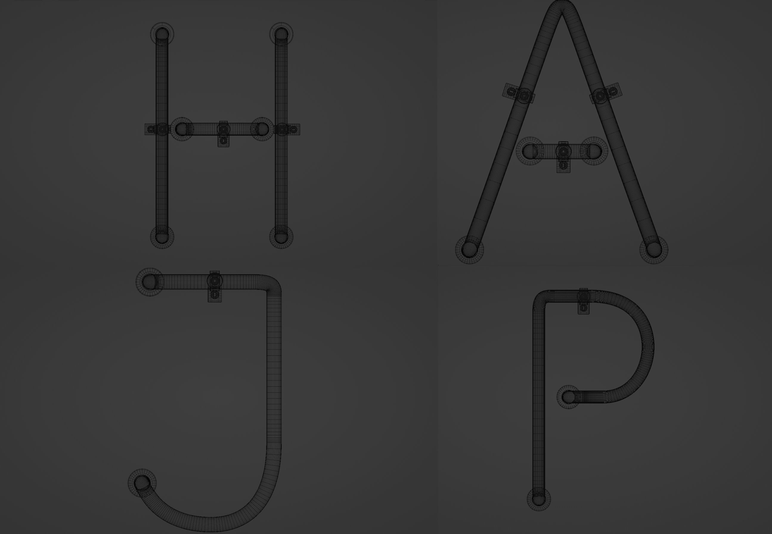 Neon Letters 3D model_5