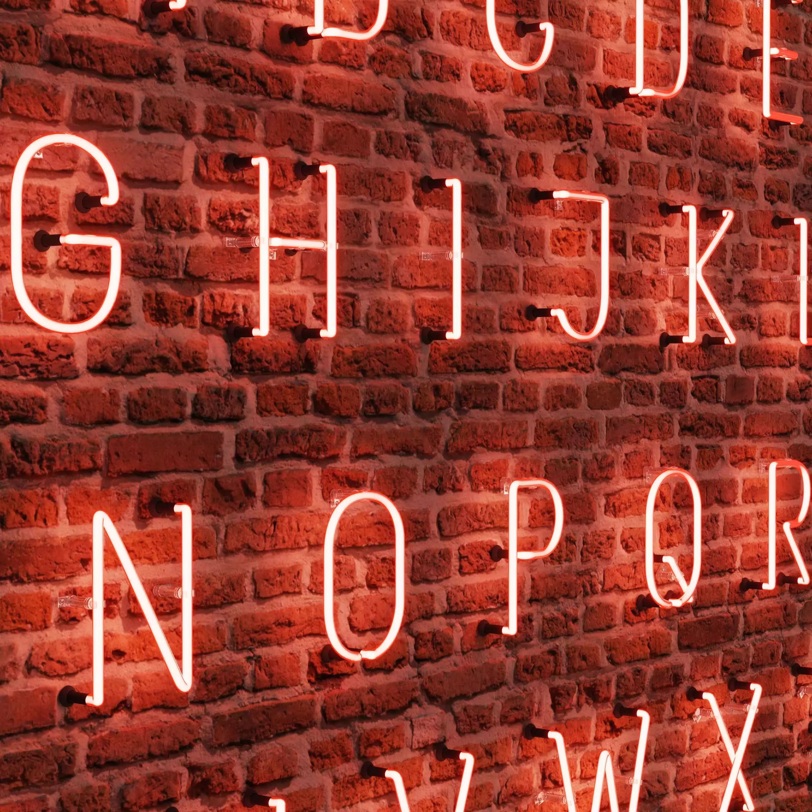 Neon Letters 3D model_0