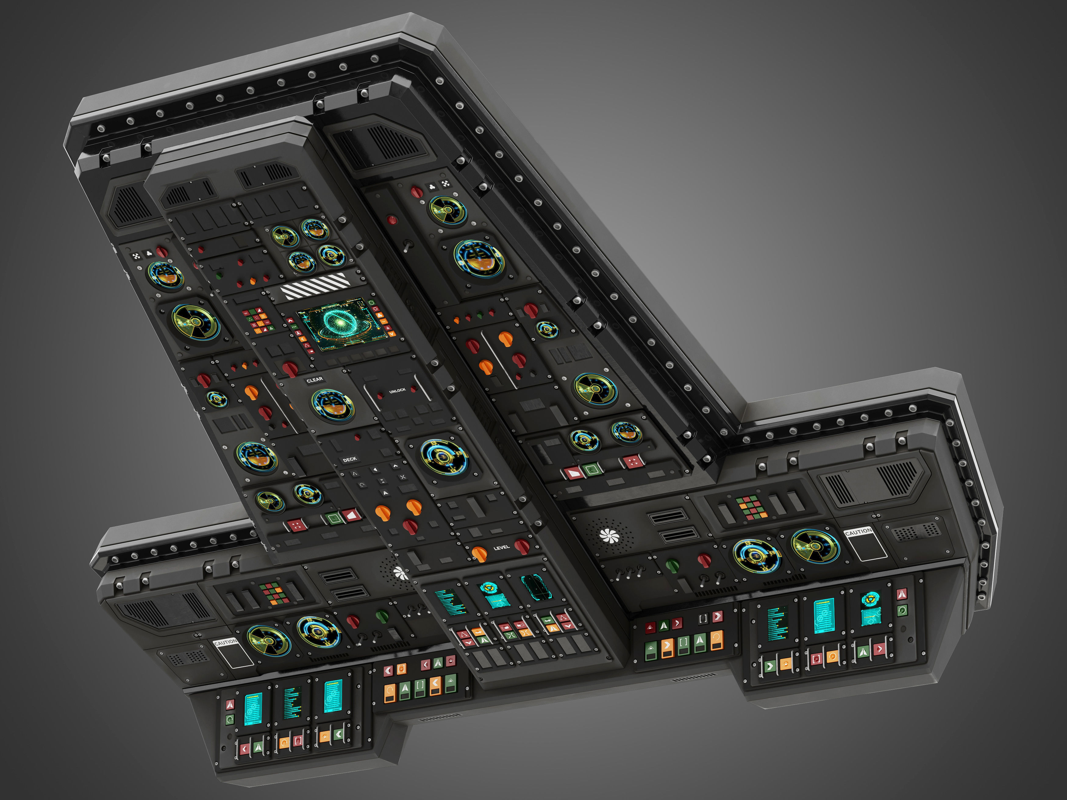 spaceship bridge interior 3D model_6
